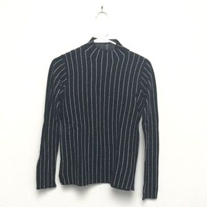 Zara knit pinstripe black and white turtleneck sweater